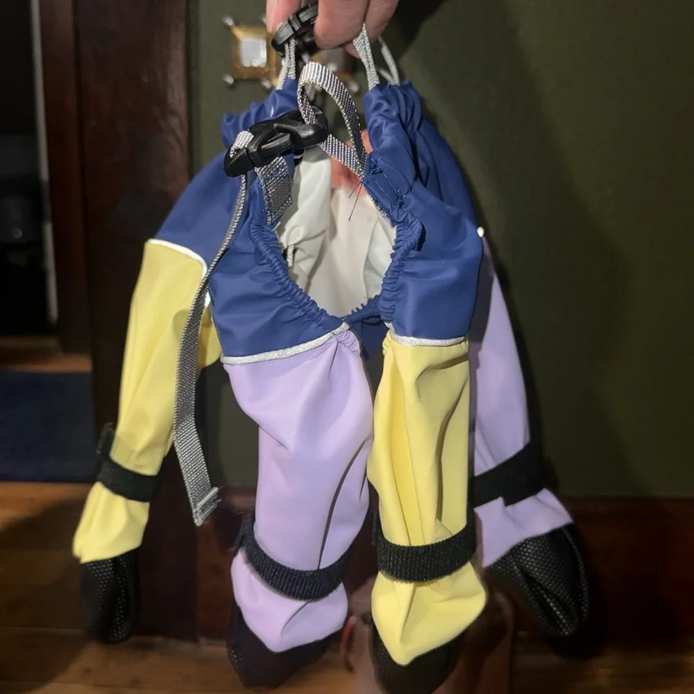 Colorful Dog Raincoat with Booties - Picture 7 of 9